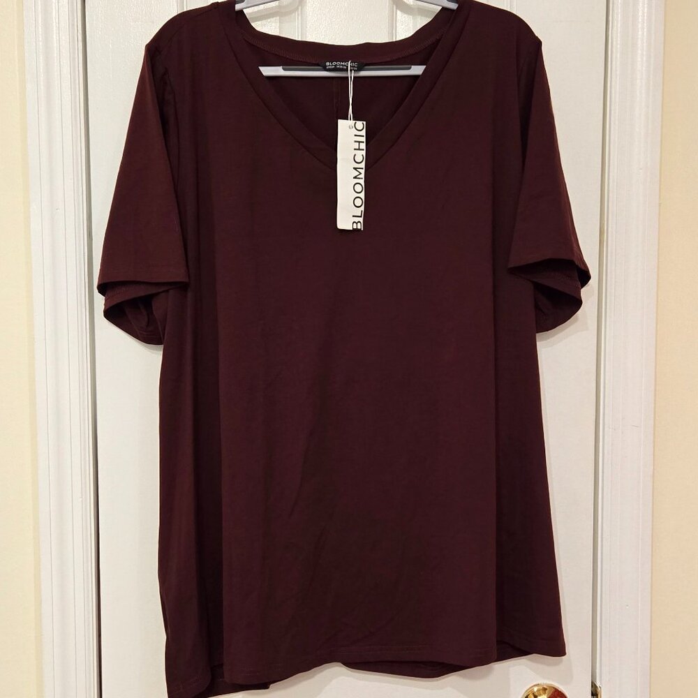 NWT BloomChic burgundy tie-back top - Size 22/24 - Picture 2 of 7